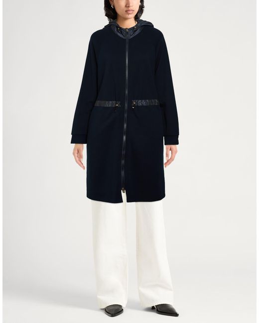 Herno Blue Midnight Overcoat & Trench Coat Cotton, Polyester