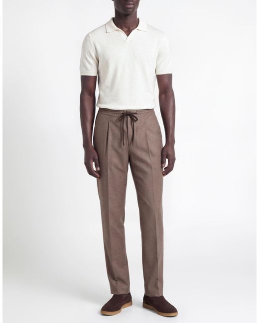 Incotex Brown By Slowear Taupe Pants Virgin Wool for men