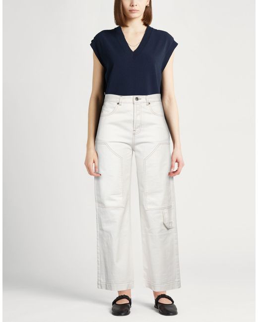 Erika Cavallini Semi Couture White Jeans Cotton