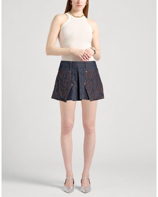 ANDERSSON BELL Blue Denim Skirt Cotton, Polyester