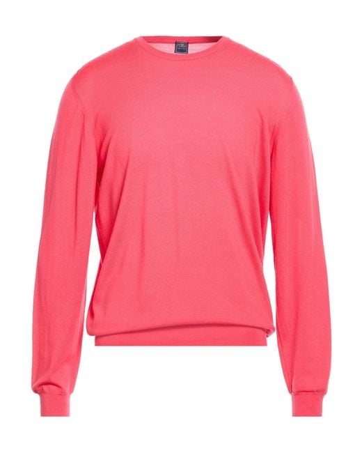 Fedeli Pink Sweater Wool for men