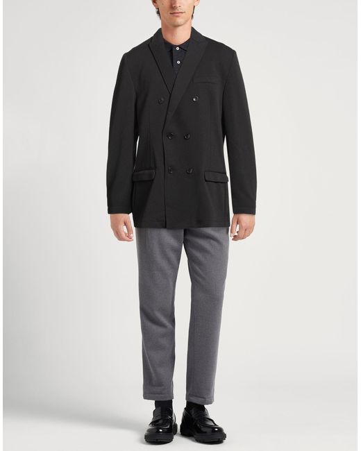 Daniele Alessandrini Black Midnight Blazer Polyester, Elastane for men