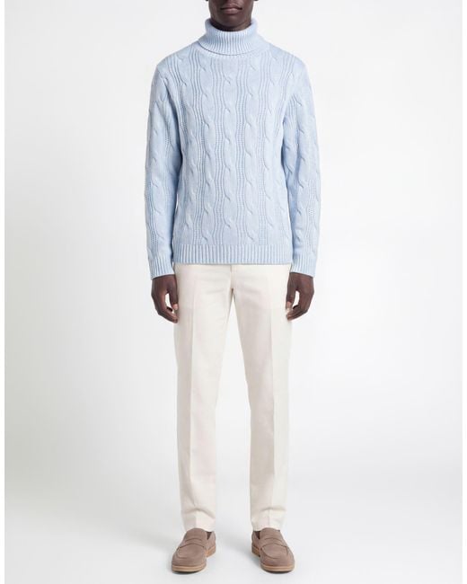 BERNESE Milano Blue Sky Turtleneck Wool, Modal for men
