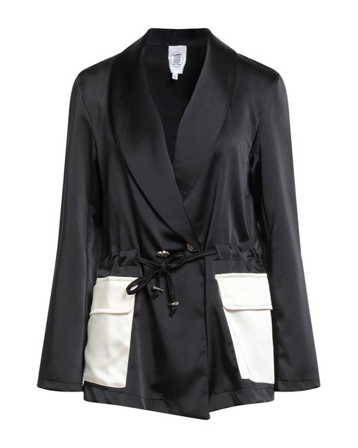 Le Volière Black Blazer Polyester, Elastane