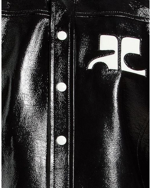 Courreges Black Jacket Cotton, Polyurethane, Elastane, Polyamide for men