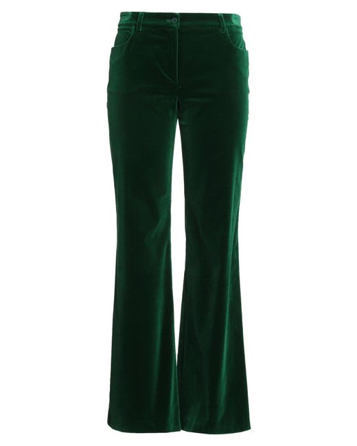 Alberta Ferretti Green Pants Cotton, Elastane