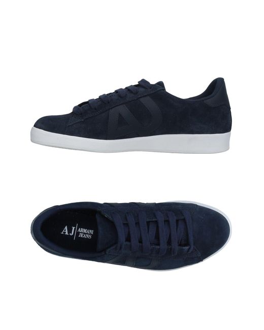 Armani Jeans Crossover Logo Knitted Sneakers in Blue | ASOS