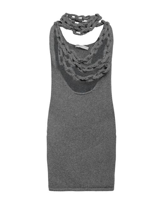 Philosophy Di Lorenzo Serafini Gray Top Virgin Wool, Polyamide, Elastane