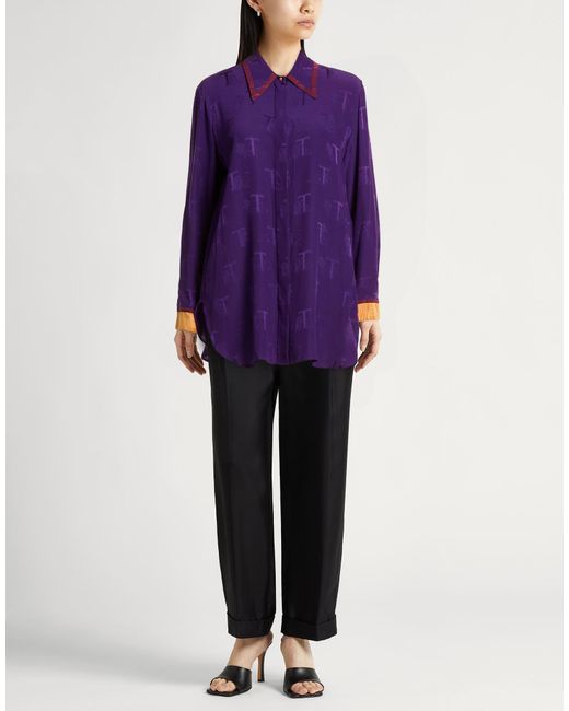 Tod's Purple Shirt Silk