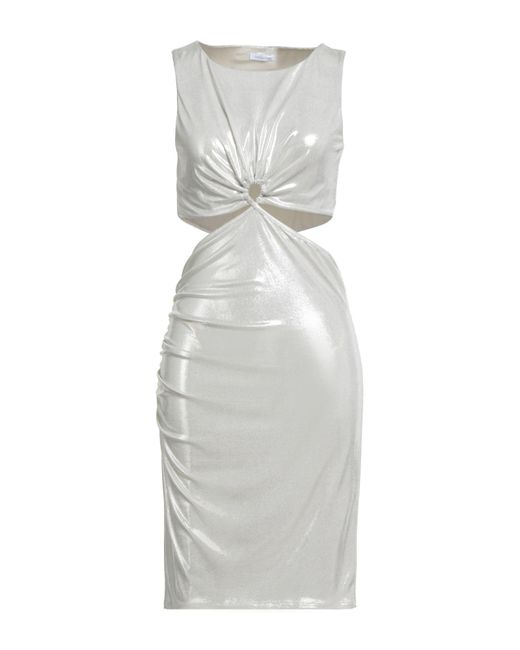 Patrizia Pepe White Mini Dress Polyester, Elastane