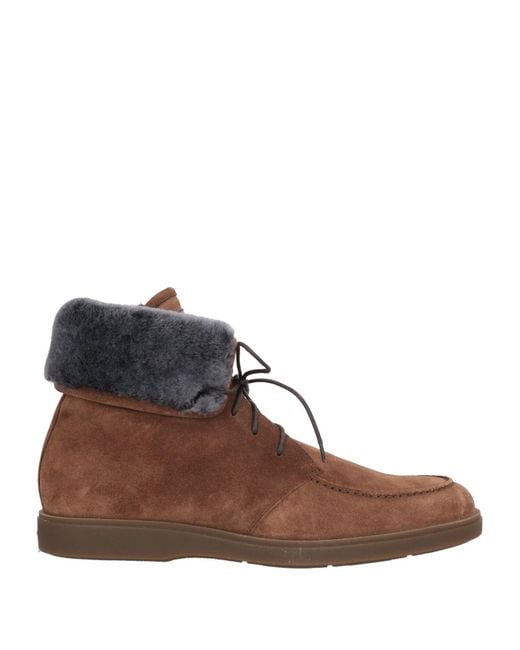 Santoni Brown Ankle Boots Leather for men