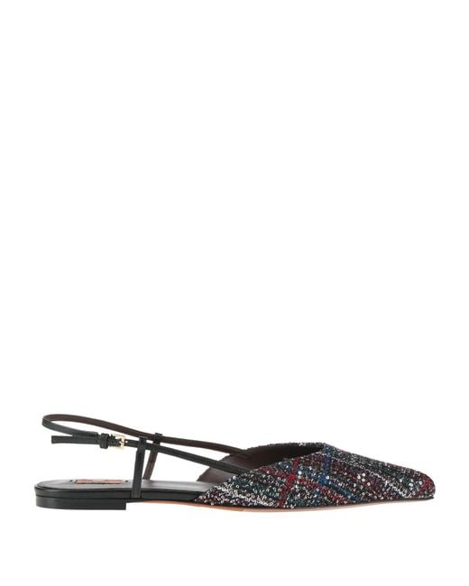 Missoni White Ballet Flats Leather, Textile Fibers