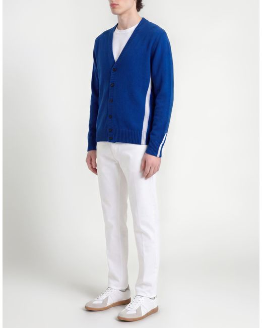 Exibit Blue Cardigan Wool, Polyamide for men