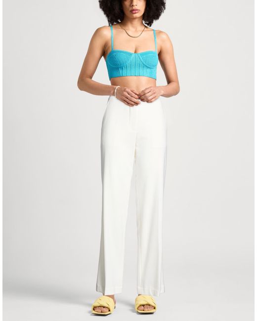 J.W. Anderson White Ivory Pants Polyester, Wool, Elastane