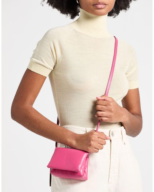 Marni Pink Fuchsia Cross-Body Bag Cow Leather