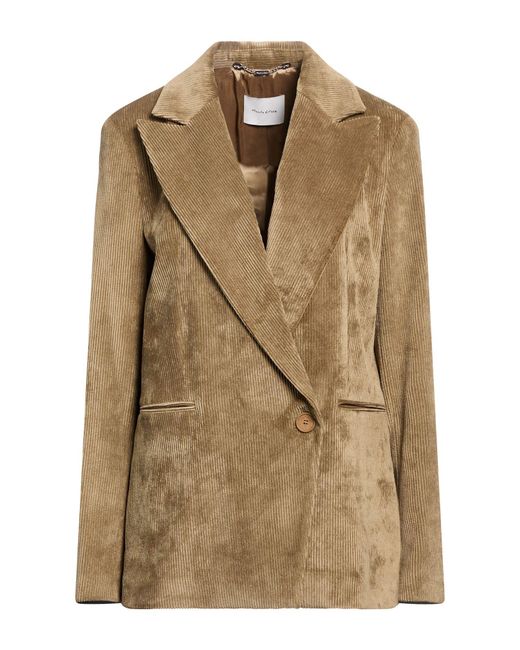 Manila Grace Natural Khaki Blazer Polyester, Polyamide, Elastane