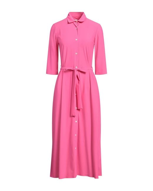Caliban Pink Midi Dress Polyamide, Elastane
