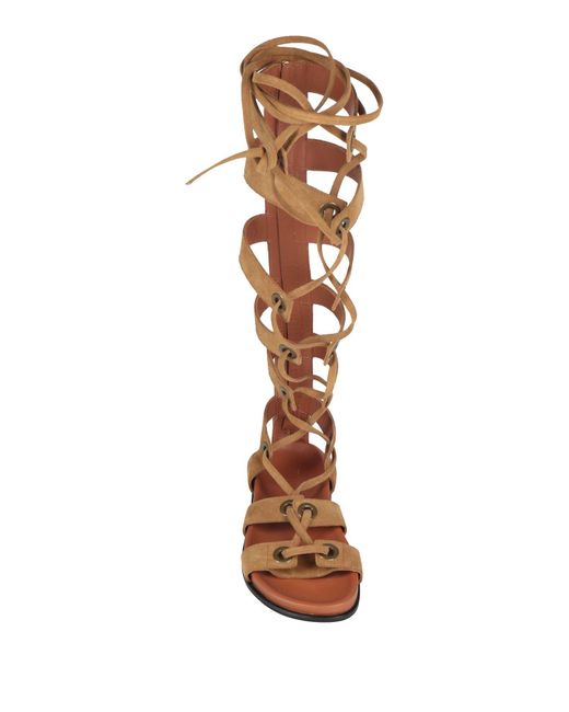 Twinset White Camel Sandals Leather