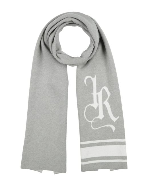 John Richmond Gray Scarf Viscose, Polyester, Polyamide for men
