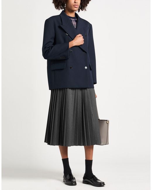 Sandro Blue Midnight Blazer Polyester, Virgin Wool