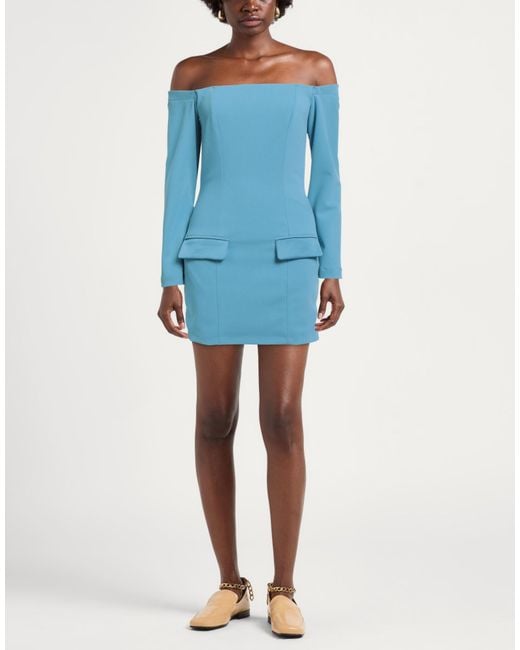 ViCOLO Blue Azure Mini Dress Polyester
