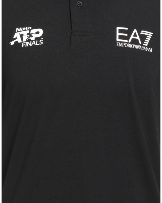 EA7 Black Polo Shirts for men