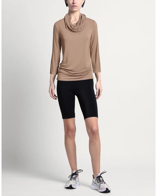 ALESSIA SANTI Brown T-Shirt Viscose, Polyamide, Cashmere, Elastane