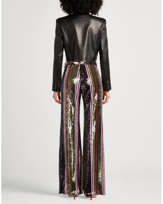 DSquared² Black Sequined Striped Flared Pants