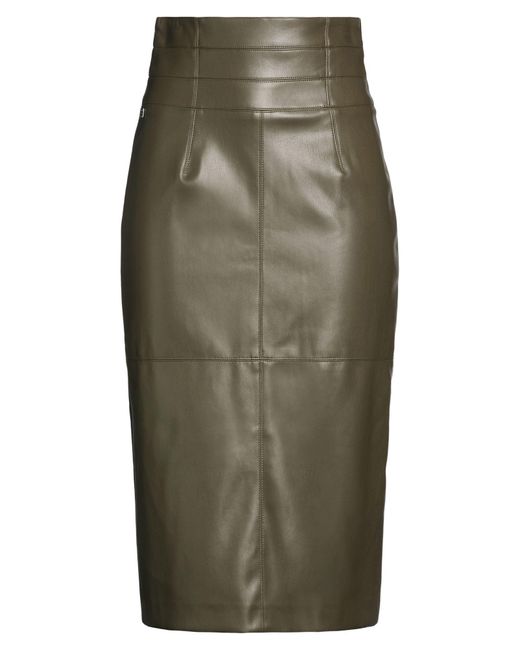 Manila Grace Green Midi Skirt