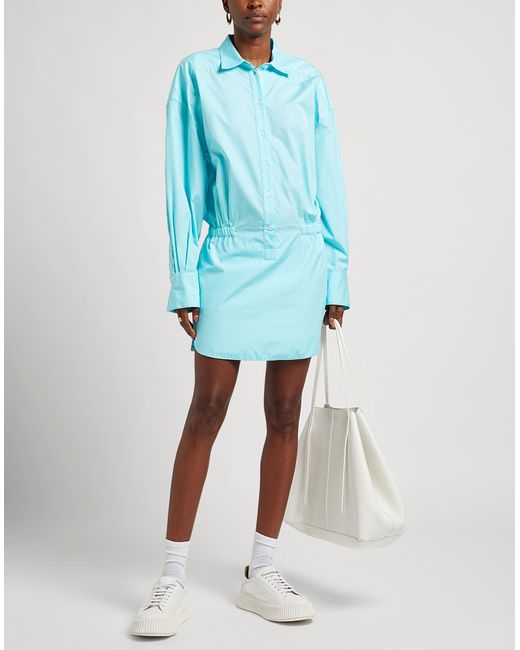 Laneus Blue Mini Dress Cotton