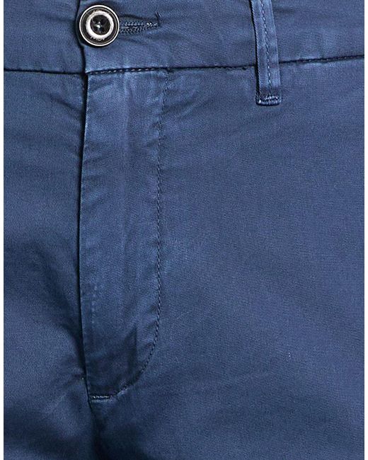 40weft Blue Pants Cotton, Elastane for men