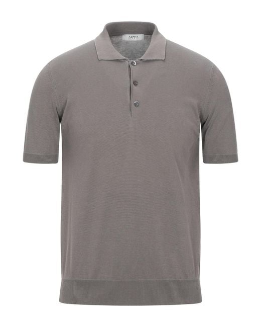 Polo Alpha Studio pour homme en coloris Gray