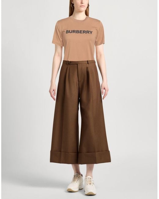 Burberry Natural Camel T-Shirt Cotton, Elastane