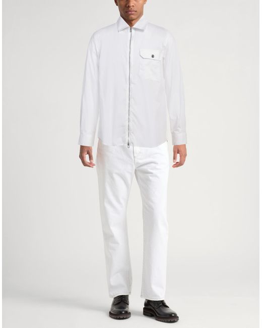 Emporio Armani White Shirt Cotton, Elastane for men