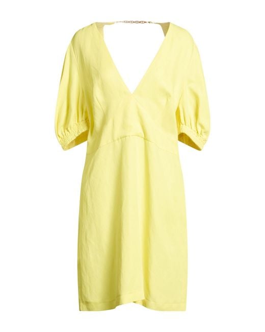 Twinset Yellow Mini Dress Viscose, Linen