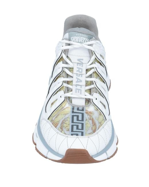 Versace White Sneakers Trigreca Uomo Pelle Bianco/Grigio for men