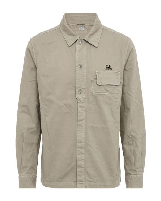 C P Company Gray Shirt Cotton, Elastane for men