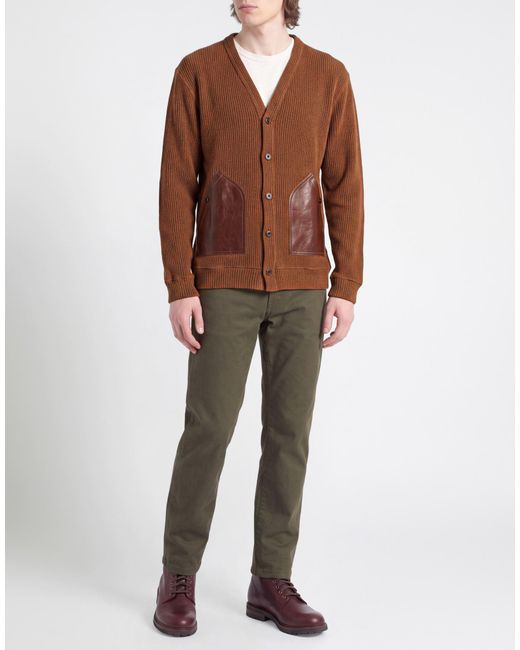 Junya Watanabe Brown Cardigan Cotton, Goat Skin for men