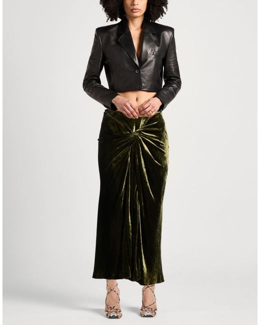 Dries Van Noten Black Midi Skirt Viscose, Silk