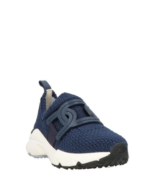 Tod's Blue Sneakers Leather, Textile Fibers