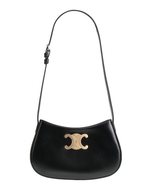 Céline Black Shoulder Bag Textile Fibers