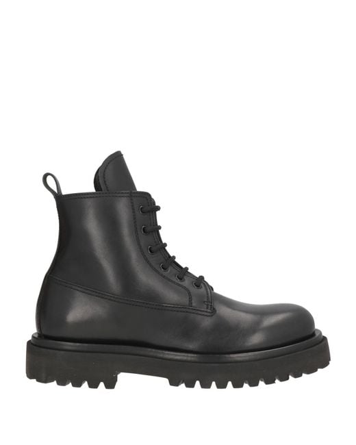 Officine Creative Black Ankle Boots Leather