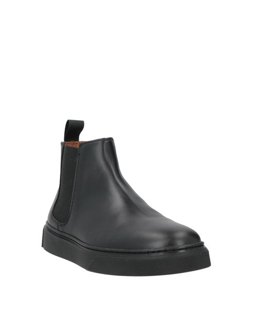 Frau Black Ankle Boots Leather, Textile Fibers for men
