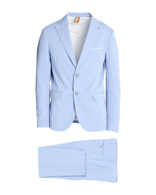 OVER/D Blue Suit Polyester, Viscose, Elastane for men