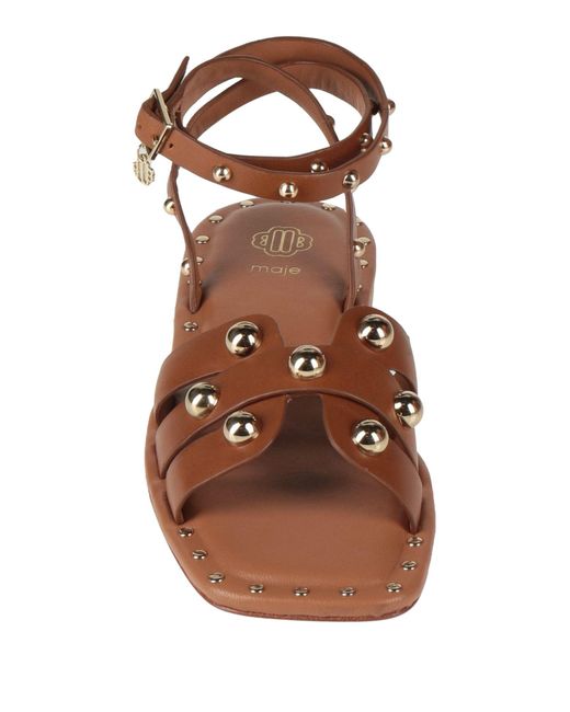 Maje Brown Camel Sandals Leather