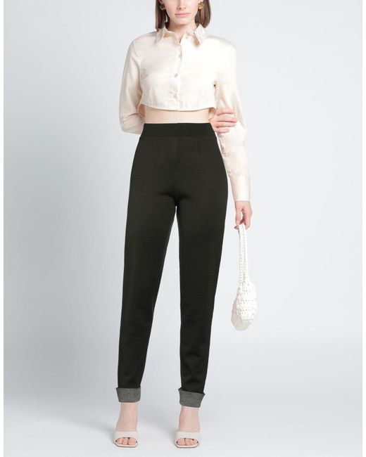 Cashmere Company Black Pants Merino Wool, Elastane