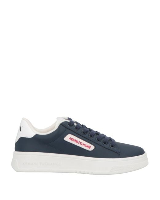ARMANI EXCHANGE Blue Sneakers Polyester, Polyurethane Coated for men