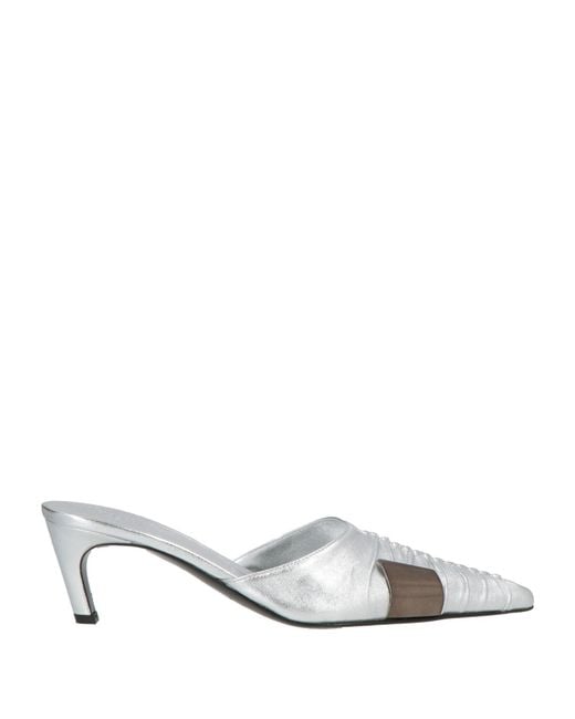Gia Borghini White Mules & Clogs Leather