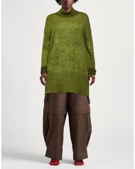 Manila Grace Green Military Turtleneck Acrylic, Polyamide, Mohair Wool