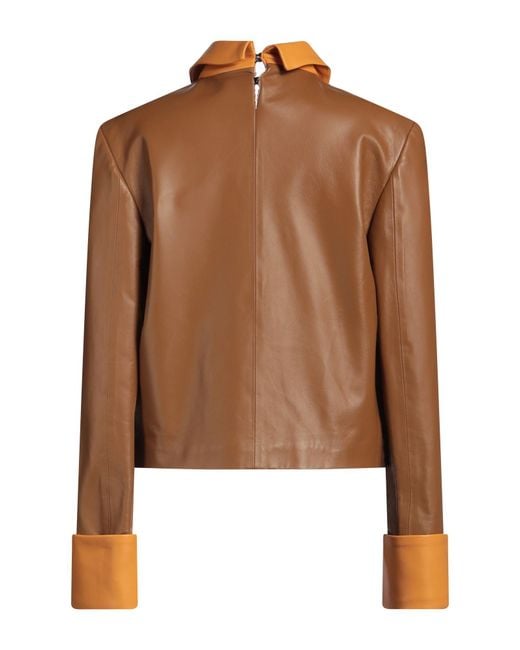 Marni Brown Tan Jacket Leather